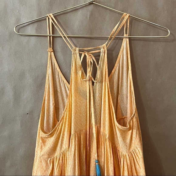 Anthropologie x Carla Weeks Setting Sun Maxi Dress Sunset Tiered Strappy Size M - Picture 9 of 15